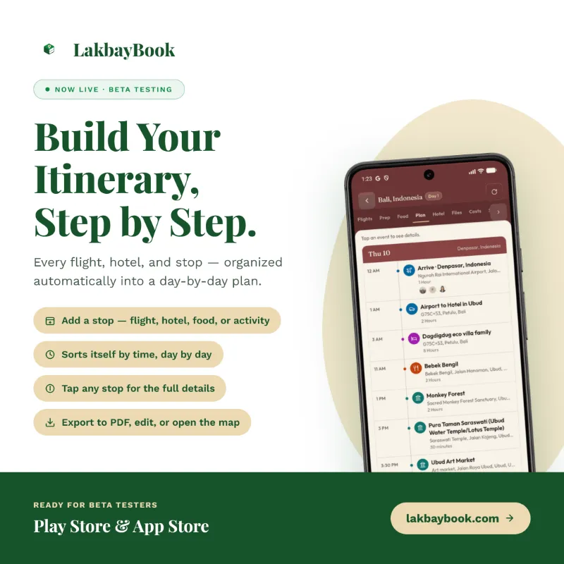 Build your itinerary step by step
